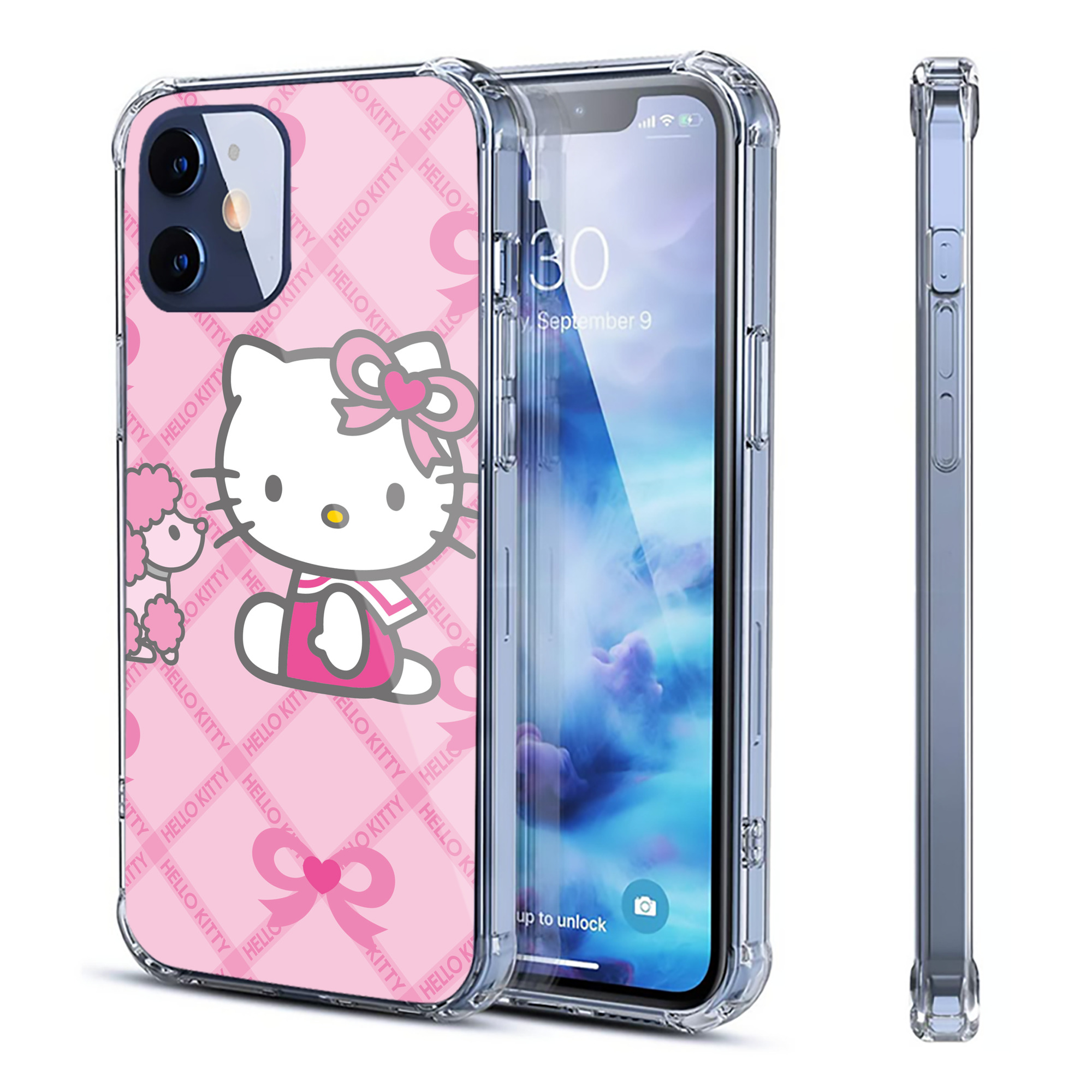 （画像用） Hello Kitty ハローキティ 【iPhone 12シリーズ対応】透明スマホケース（クリアソフトケース）